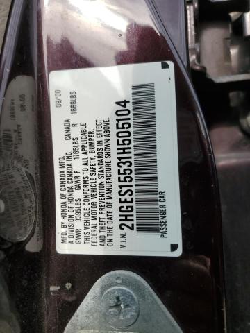 Photo 11 VIN: 2HGES15531H505104 - HONDA CIVIC 