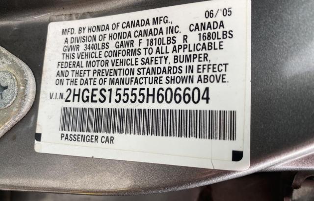 Photo 9 VIN: 2HGES15555H606604 - HONDA CIVIC 