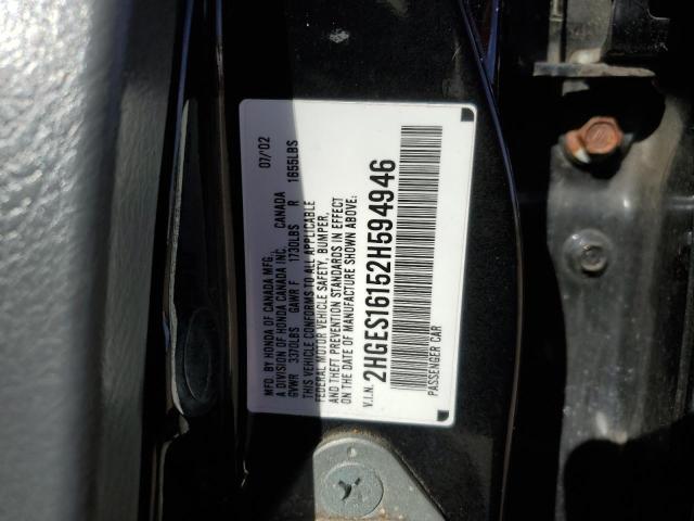 Photo 11 VIN: 2HGES16152H594946 - HONDA CIVIC DX 