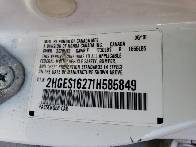 Photo 11 VIN: 2HGES16271H585849 - HONDA CIVIC DX 