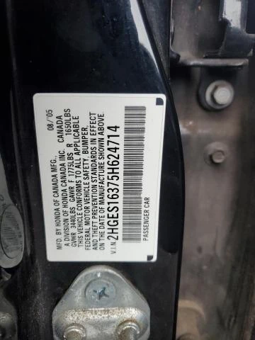 Photo 11 VIN: 2HGES16375H624714 - HONDA CIVIC DX V 