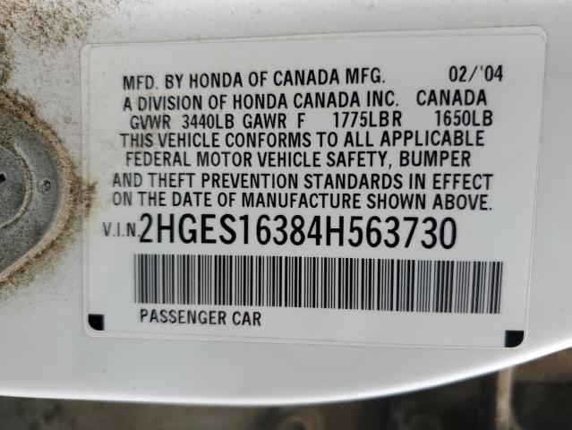 Photo 11 VIN: 2HGES16384H563730 - HONDA CIVIC 