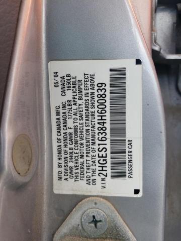 Photo 11 VIN: 2HGES16384H600839 - HONDA CIVIC DX V 