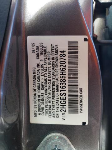 Photo 11 VIN: 2HGES16385H620784 - HONDA CIVIC DX V 