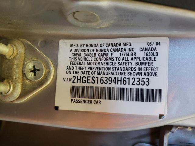 Photo 9 VIN: 2HGES16394H612353 - HONDA CIVIC DX V 