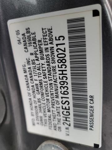 Photo 11 VIN: 2HGES16395H580215 - HONDA CIVIC DX V 