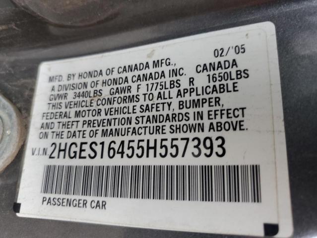 Photo 11 VIN: 2HGES16455H557393 - HONDA CIVIC DX 