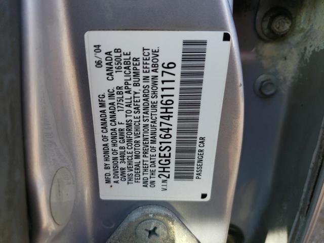 Photo 11 VIN: 2HGES16474H611176 - HONDA CIVIC DX 