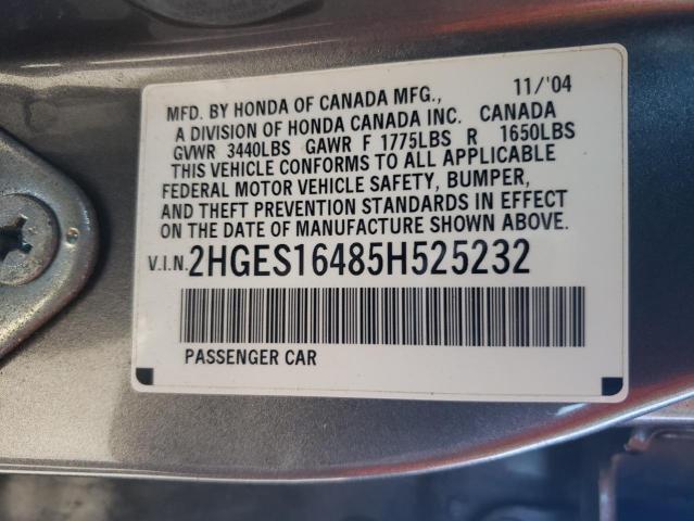 Photo 11 VIN: 2HGES16485H525232 - HONDA CIVIC DX 