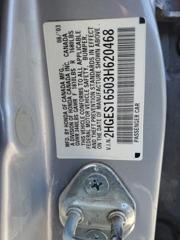 Photo 11 VIN: 2HGES16503H620468 - HONDA CIVIC LX 