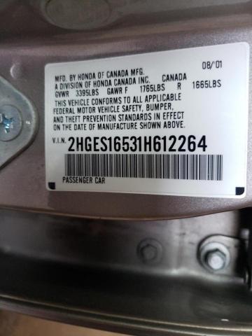 Photo 9 VIN: 2HGES16531H612264 - HONDA CIVIC LX 