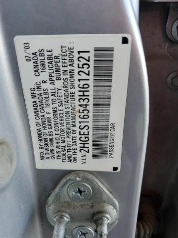 Photo 11 VIN: 2HGES16543H612521 - HONDA CIVIC 