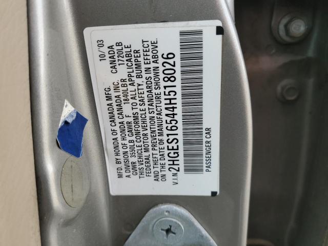 Photo 12 VIN: 2HGES16544H518026 - HONDA CIVIC LX 