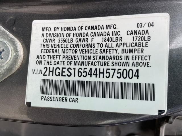 Photo 9 VIN: 2HGES16544H575004 - HONDA CIVIC LX 