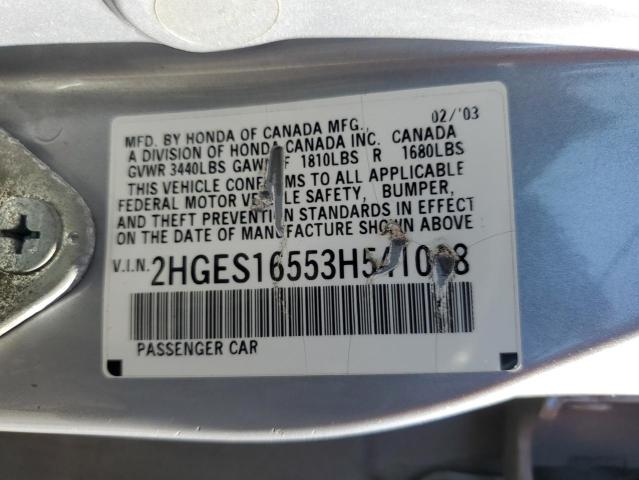 Photo 11 VIN: 2HGES16553H541068 - HONDA CIVIC LX 