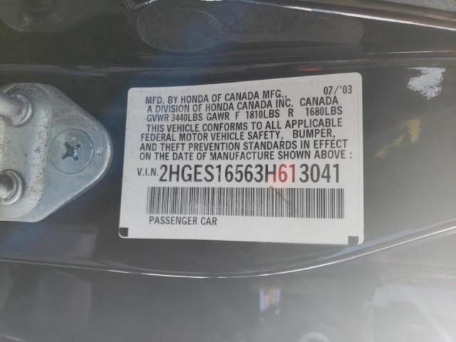 Photo 9 VIN: 2HGES16563H613041 - HONDA CIVIC LX 