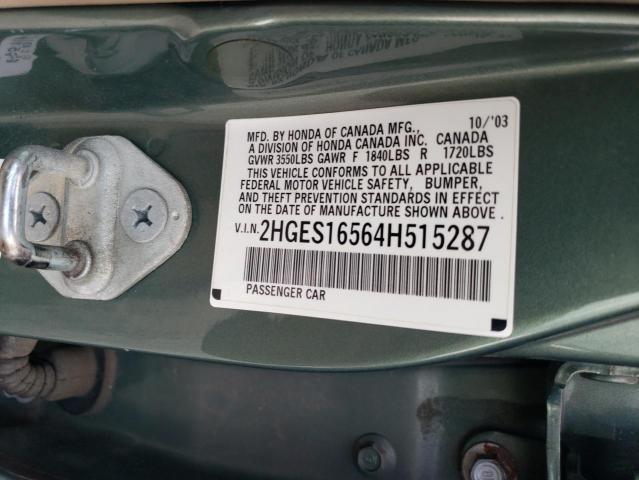 Photo 11 VIN: 2HGES16564H515287 - HONDA CIVIC 