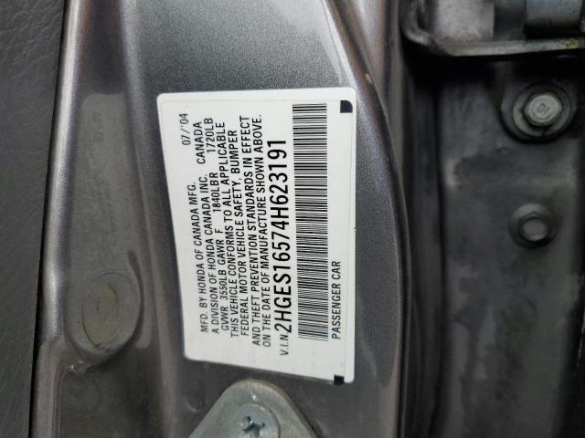 Photo 11 VIN: 2HGES16574H623191 - HONDA CIVIC 