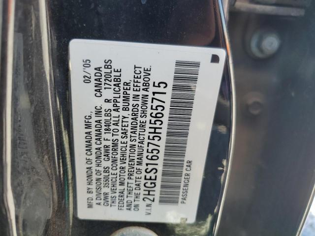 Photo 12 VIN: 2HGES16575H565715 - HONDA CIVIC 