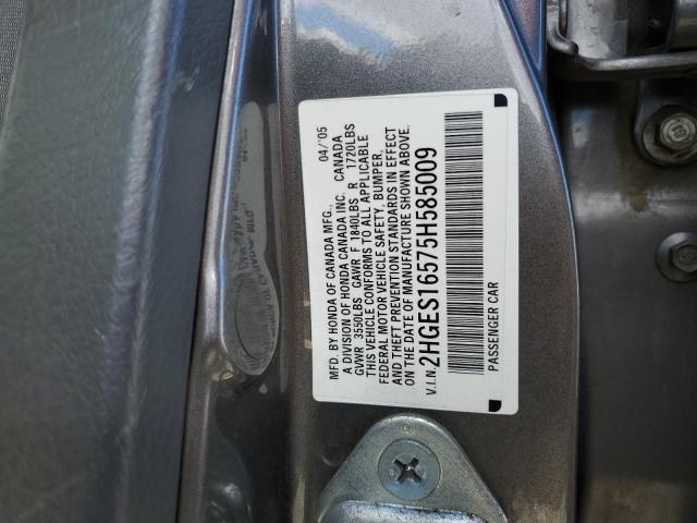 Photo 12 VIN: 2HGES16575H585009 - HONDA CIVIC 