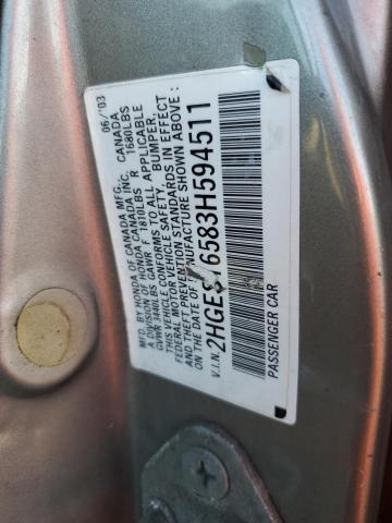 Photo 11 VIN: 2HGES16583H594511 - HONDA CIVIC 