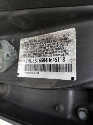 Photo 9 VIN: 2HGES16584H645118 - HONDA CIVIC LX 