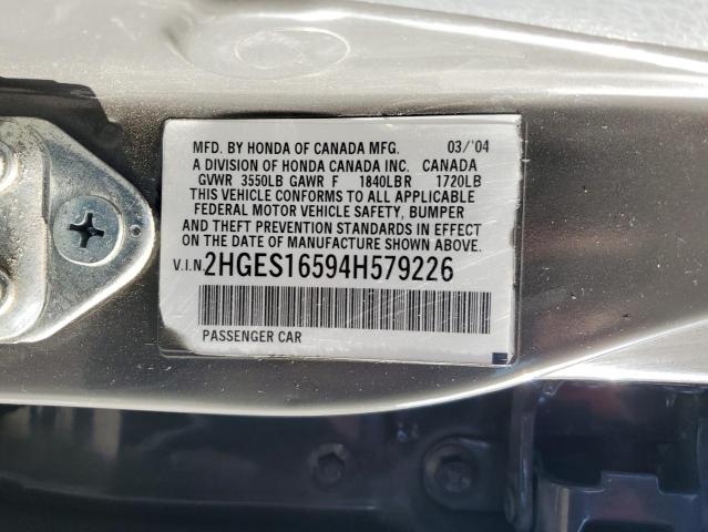 Photo 12 VIN: 2HGES16594H579226 - HONDA CIVIC 