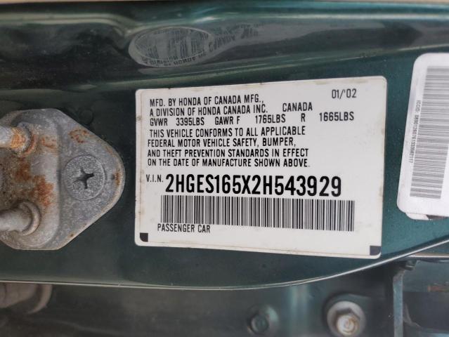 Photo 11 VIN: 2HGES165X2H543929 - HONDA CIVIC 