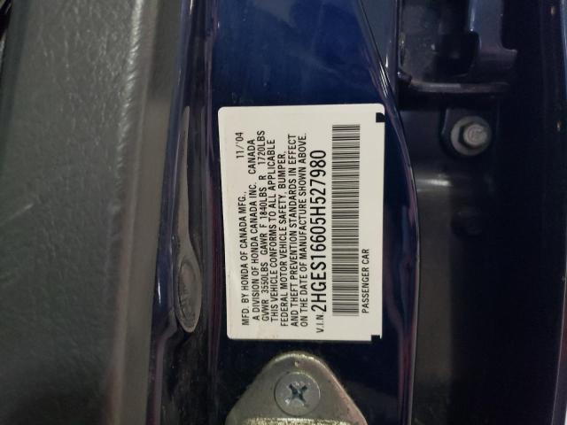 Photo 11 VIN: 2HGES16605H527980 - HONDA CIVIC LX 