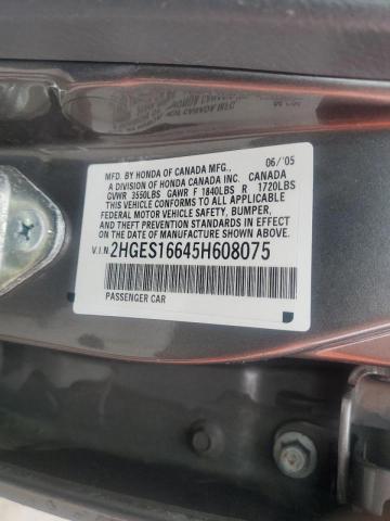 Photo 11 VIN: 2HGES16645H608075 - HONDA CIVIC 