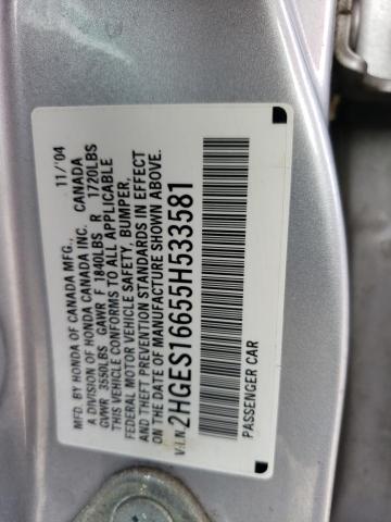 Photo 11 VIN: 2HGES16655H533581 - HONDA CIVIC LX 