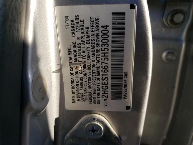 Photo 12 VIN: 2HGES16675H530004 - HONDA CIVIC 