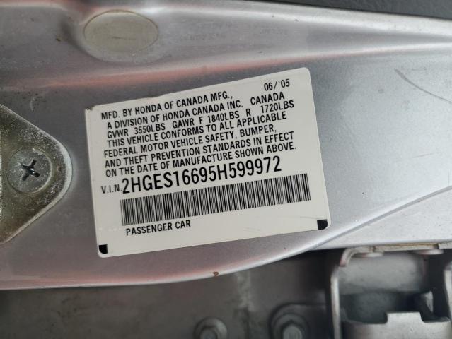 Photo 11 VIN: 2HGES16695H599972 - HONDA CIVIC LX 