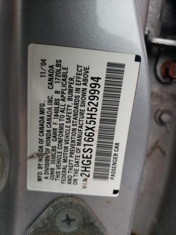 Photo 12 VIN: 2HGES166X5H529994 - HONDA CIVIC LX 