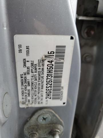 Photo 11 VIN: 2HGES25731H504915 - HONDA CIVIC EX 