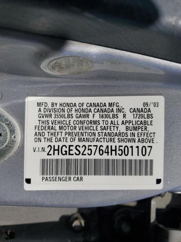 Photo 11 VIN: 2HGES25764H501107 - HONDA CIVIC 