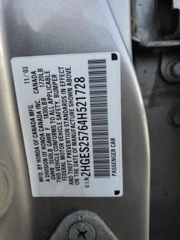 Photo 11 VIN: 2HGES25764H521728 - HONDA CIVIC 