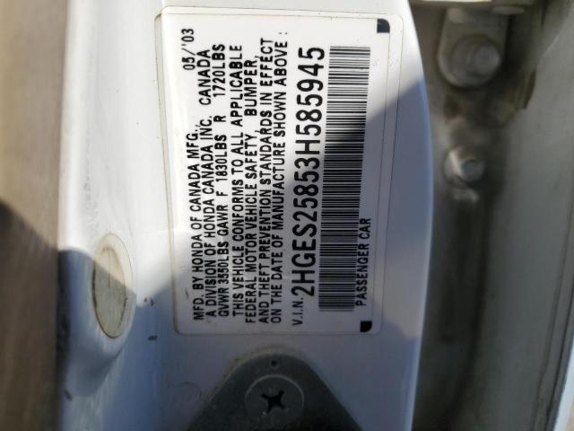 Photo 11 VIN: 2HGES25853H585945 - HONDA CIVIC 