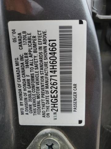 Photo 11 VIN: 2HGES26714H604661 - HONDA CIVIC EX 