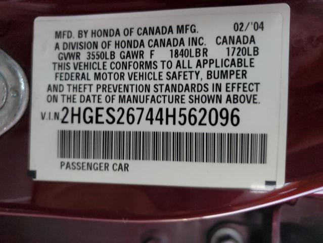 Photo 11 VIN: 2HGES26744H562096 - HONDA CIVIC 