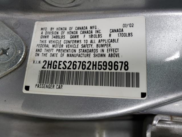 Photo 11 VIN: 2HGES26762H599678 - HONDA CIVIC 