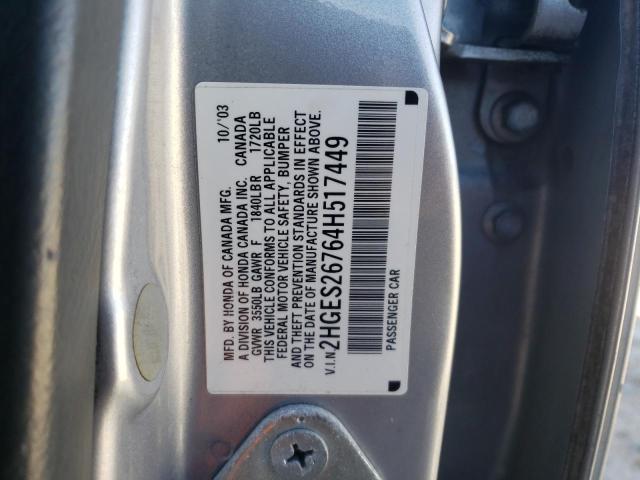 Photo 11 VIN: 2HGES26764H517449 - HONDA CIVIC 