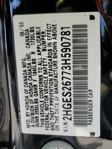 Photo 11 VIN: 2HGES26773H590781 - HONDA CIVIC 