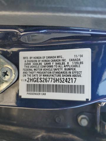 Photo 11 VIN: 2HGES26775H524217 - HONDA CIVIC EX 