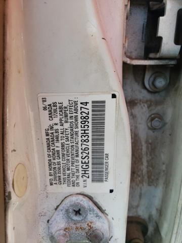 Photo 11 VIN: 2HGES26783H598274 - HONDA CIVIC 