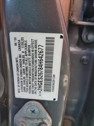 Photo 11 VIN: 2HGES26784H642677 - HONDA CIVIC EX 