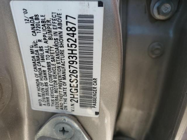 Photo 11 VIN: 2HGES26793H524877 - HONDA CIVIC EX 