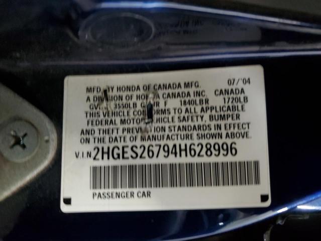 Photo 12 VIN: 2HGES26794H628996 - HONDA CIVIC 