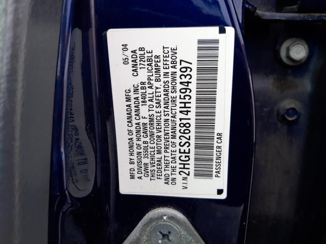 Photo 11 VIN: 2HGES26814H594397 - HONDA CIVIC 