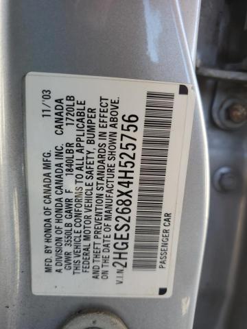 Photo 11 VIN: 2HGES268X4H525756 - HONDA CIVIC EX 